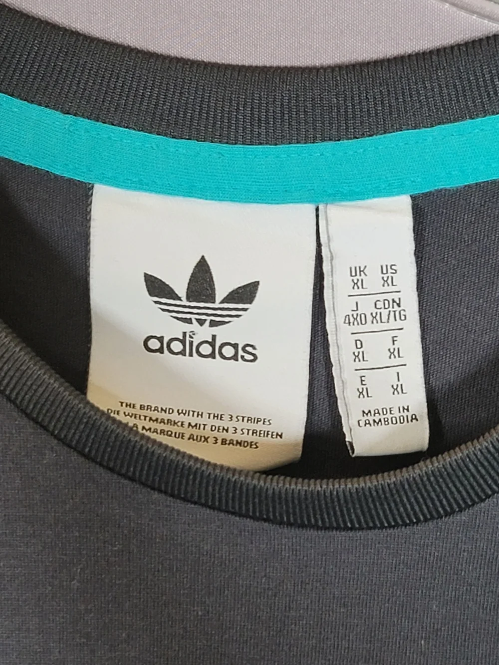 Adidas Originals Tee XL Black Neon Stripe Trefoil Logo Streetwear T Shirt